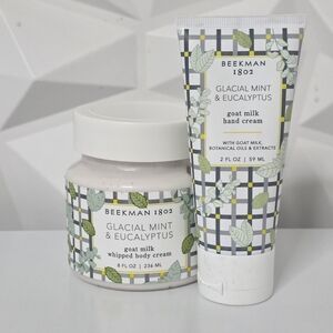 NEW & Sealed! Beekman 1802 Glacial Mint Eucalyptus & Eucalyptus Hand Cream Set
